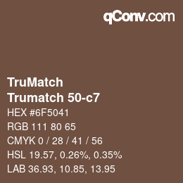 Código de color: TruMatch - Trumatch 50-c7 | qconv.com