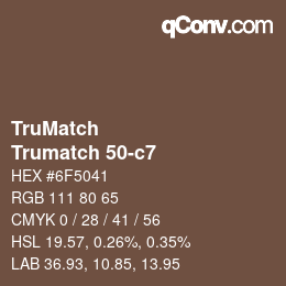 Code couleur: TruMatch - Trumatch 50-c7 | qconv.com