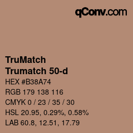 Code couleur: TruMatch - Trumatch 50-d | qconv.com
