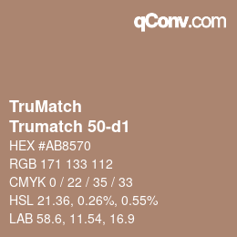 Color code: TruMatch - Trumatch 50-d1 | qconv.com