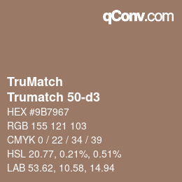 Code couleur: TruMatch - Trumatch 50-d3 | qconv.com