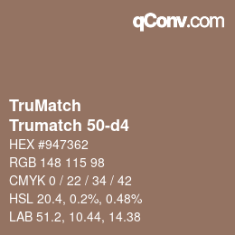 Color code: TruMatch - Trumatch 50-d4 | qconv.com