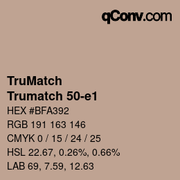 Color code: TruMatch - Trumatch 50-e1 | qconv.com