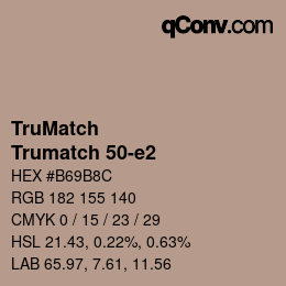 Color code: TruMatch - Trumatch 50-e2 | qconv.com