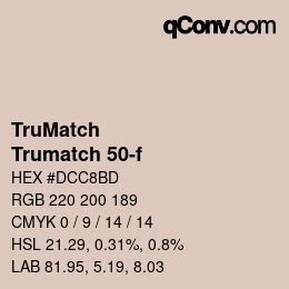 Code couleur: TruMatch - Trumatch 50-f | qconv.com