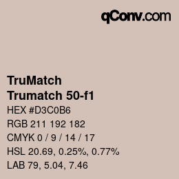 Color code: TruMatch - Trumatch 50-f1 | qconv.com