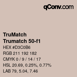 Código de color: TruMatch - Trumatch 50-f1 | qconv.com