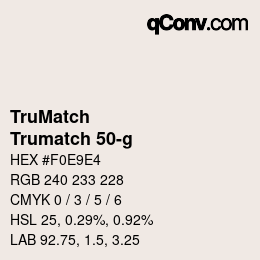 Color code: TruMatch - Trumatch 50-g | qconv.com