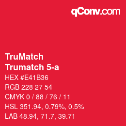 Color code: TruMatch - Trumatch 5-a | qconv.com