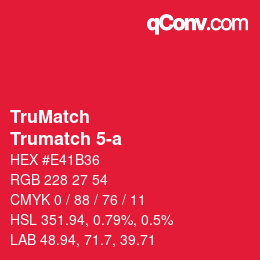 Color code: TruMatch - Trumatch 5-a | qconv.com