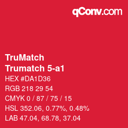 Code couleur: TruMatch - Trumatch 5-a1 | qconv.com