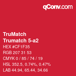 Code couleur: TruMatch - Trumatch 5-a2 | qconv.com