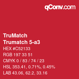 Code couleur: TruMatch - Trumatch 5-a3 | qconv.com