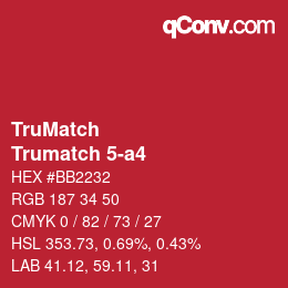 カラーコード: TruMatch - Trumatch 5-a4 | qconv.com