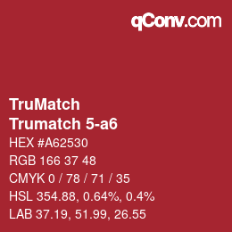 Code couleur: TruMatch - Trumatch 5-a6 | qconv.com