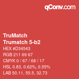 Color code: TruMatch - Trumatch 5-b2 | qconv.com