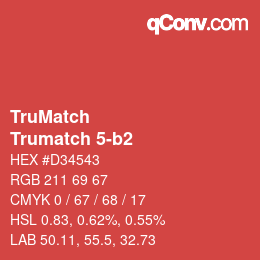 Code couleur: TruMatch - Trumatch 5-b2 | qconv.com