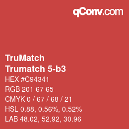 Color code: TruMatch - Trumatch 5-b3 | qconv.com