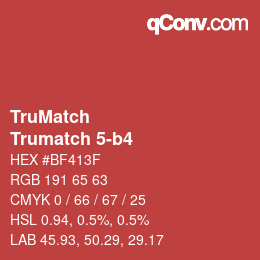 Color code: TruMatch - Trumatch 5-b4 | qconv.com