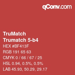 Code couleur: TruMatch - Trumatch 5-b4 | qconv.com