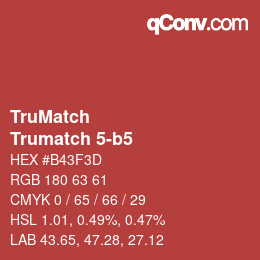 Code couleur: TruMatch - Trumatch 5-b5 | qconv.com