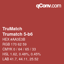 Code couleur: TruMatch - Trumatch 5-b6 | qconv.com