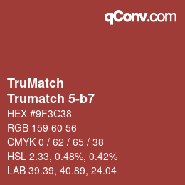 Code couleur: TruMatch - Trumatch 5-b7 | qconv.com