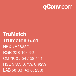 Color code: TruMatch - Trumatch 5-c1 | qconv.com