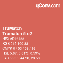 Code couleur: TruMatch - Trumatch 5-c2 | qconv.com