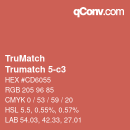 Color code: TruMatch - Trumatch 5-c3 | qconv.com