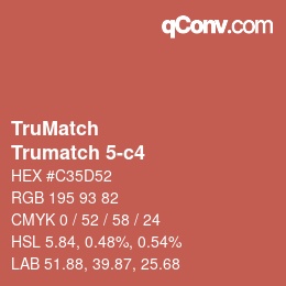 Color code: TruMatch - Trumatch 5-c4 | qconv.com