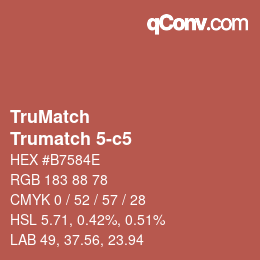 Color code: TruMatch - Trumatch 5-c5 | qconv.com