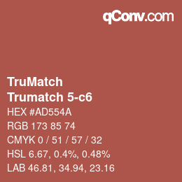 Code couleur: TruMatch - Trumatch 5-c6 | qconv.com