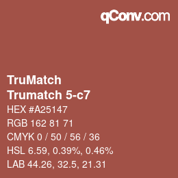 Color code: TruMatch - Trumatch 5-c7 | qconv.com