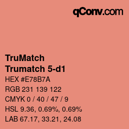 Code couleur: TruMatch - Trumatch 5-d1 | qconv.com