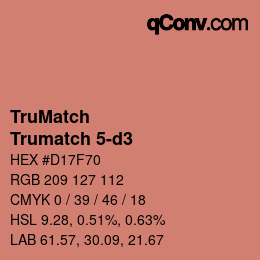 Code couleur: TruMatch - Trumatch 5-d3 | qconv.com