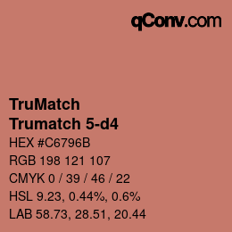 Color code: TruMatch - Trumatch 5-d4 | qconv.com