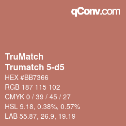 Code couleur: TruMatch - Trumatch 5-d5 | qconv.com