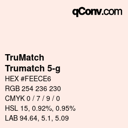 Color code: TruMatch - Trumatch 5-g | qconv.com