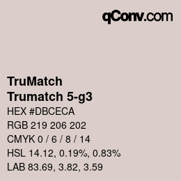 Color code: TruMatch - Trumatch 5-g3 | qconv.com