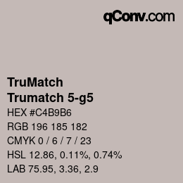 Farbcode: TruMatch - Trumatch 5-g5 | qconv.com
