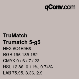 Color code: TruMatch - Trumatch 5-g5 | qconv.com