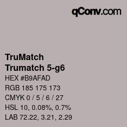 Color code: TruMatch - Trumatch 5-g6 | qconv.com