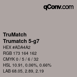 Color code: TruMatch - Trumatch 5-g7 | qconv.com