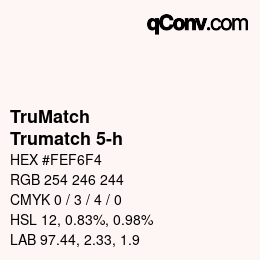 Color code: TruMatch - Trumatch 5-h | qconv.com