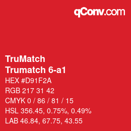 Color code: TruMatch - Trumatch 6-a1 | qconv.com