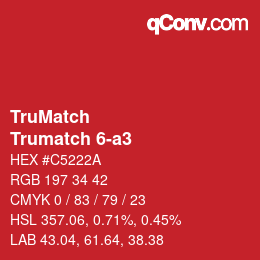 Color code: TruMatch - Trumatch 6-a3 | qconv.com