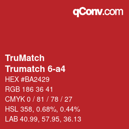 Color code: TruMatch - Trumatch 6-a4 | qconv.com