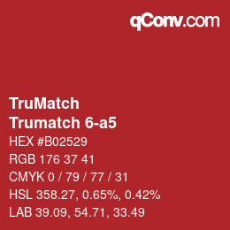 Code couleur: TruMatch - Trumatch 6-a5 | qconv.com