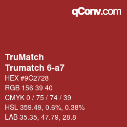 Code couleur: TruMatch - Trumatch 6-a7 | qconv.com